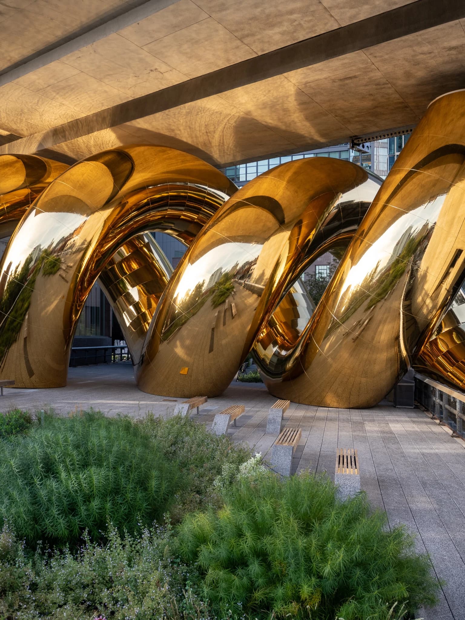 Bvlgari's First US Public Artwork Is a 33-Foot Gold Coil on the High Line